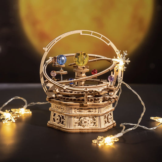 Rotating Starry Night Mechanical Music Box 3D Wooden Puzzle