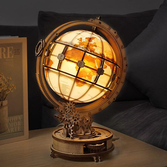 Luminous Globe 3D Wooden