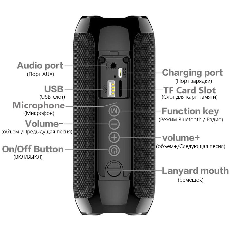 Portable portable multifunctional bluetooth speaker - Black Tie Gadget