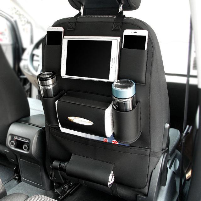 HQ Leather Car Seat Organizers - Black Tie Gadget